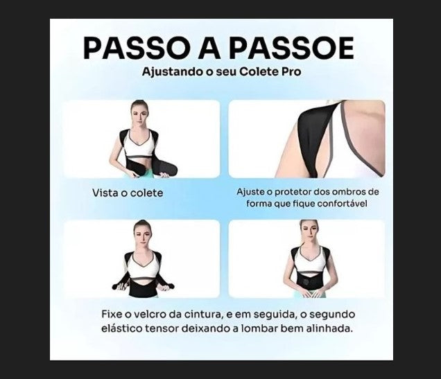 Corrector de Postura Ergonómico Ajustable – Soporte Cómodo para Espalda y Hombros