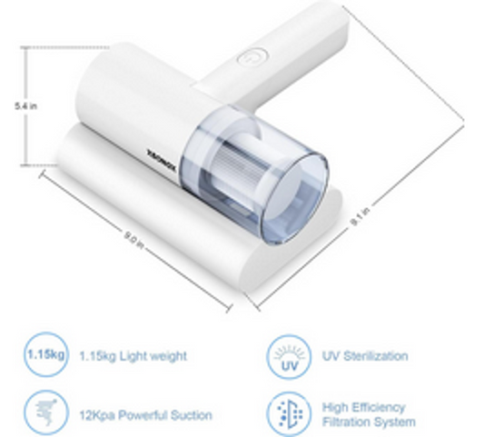 Aspirador de Ácaros 2 en 1 – Alta Potencia 300W y Succión 10.000 Pa